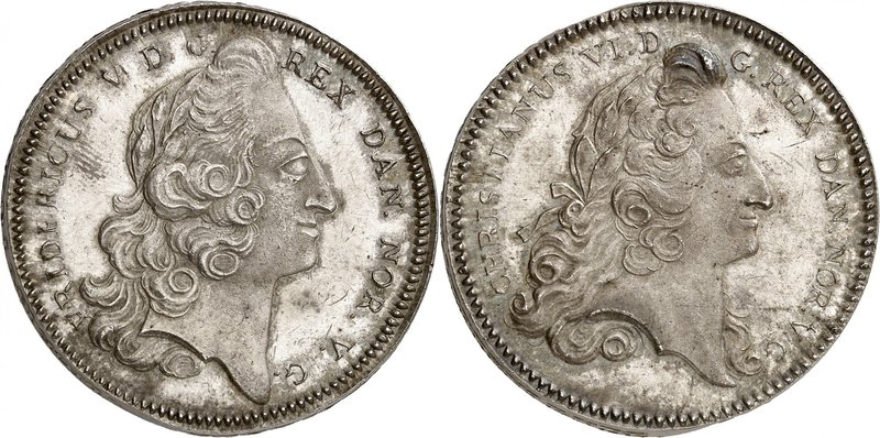 Frédéric V, 1746-1766. 
3 Kroner non daté, Copenhague. Buste lauré de Frédéric ...