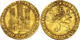 Royaume de Castille et León
Alphonse XI, 1312-1350. 
Dobla de 35 maravedis non daté, Séville. Armoiries de la Castille. Lettre d'atelier au-dessous ...