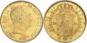 Royaume d'Espagne
Ferdinand VII, 1808-1833. 
320 Reales 1822 M-SR, Madrid. Tête nue à droite. Date au-dessous / Armoiries couronnées, entourées du c...