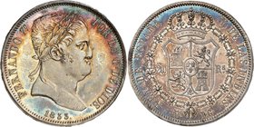 Royaume d'Espagne
Ferdinand VII, 1808-1833. 
20 Reales 1833 M-DG, Madrid. FRAPPE sur FLAN BRUNI. Buste lauré à droite. Date à l'exergue / Ecu couron...