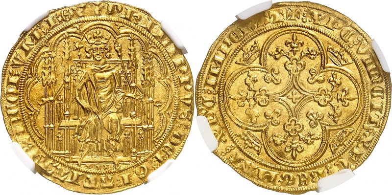Royaume de France
Philippe VI de Valois, 1328-1350. 
Chaise d'or non datée (17...