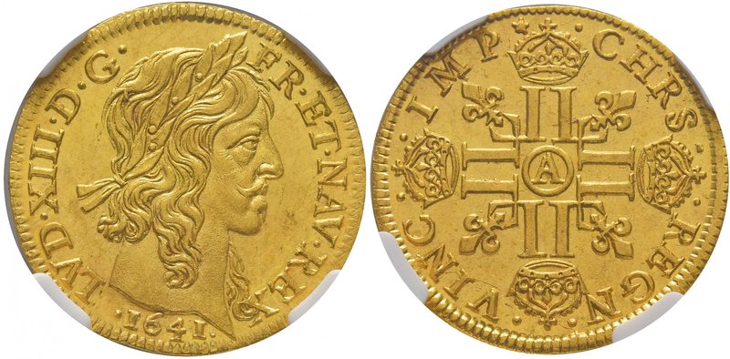 Royaume de France
Louis XIII, 1610-1643. 
Louis d'or à la mèche longue 1641 A,...