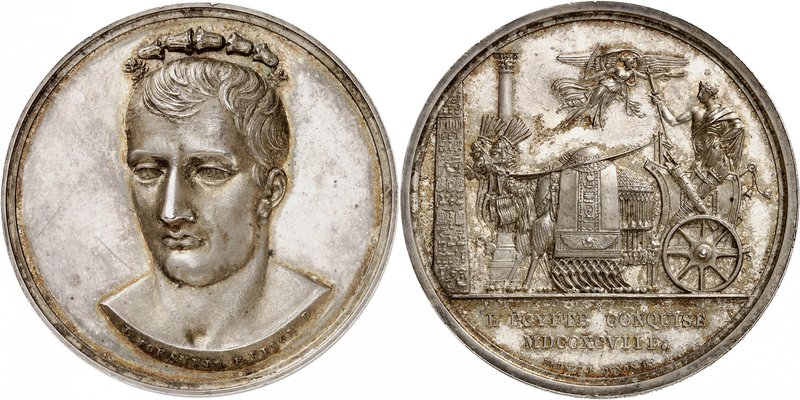 Epoque contemporaine
Le Directoire, 1795-1799. 
Médaille en argent commémorant...