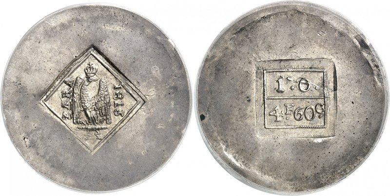 Epoque contemporaine
Siège de Zara. 
1 Once ou 4 Francs 60 Cts 1813.Aigle impé...