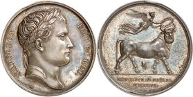 Epoque contemporaine
Premier Empire, 1804-1814. 
Médaille en argent commémorant la conquête du royaume de Naples en 1806, par Andrieu et Brenet. Têt...