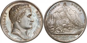 Epoque contemporaine
Premier Empire, 1804-1814. 
Médaille en argent commémorant la levée de troupes en 1813, par Andrieu et Brenet. Tête laurée de N...