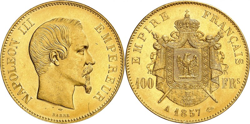 Epoque contemporaine
Second Empire, 1852-1870. 
100 Francs 1857 A,Paris. Tête ...