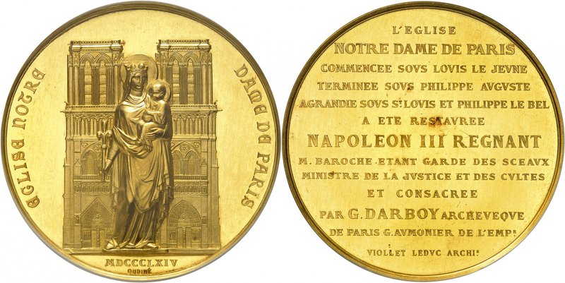 Epoque contemporaine
Second Empire, 1852-1870. 
Médaille en or commémorant la ...