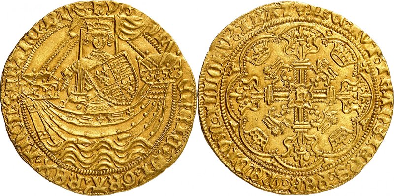 Henri VI, premier règne, 1422-1461. 
Noble non daté (1422-1430), Londres. Le ro...