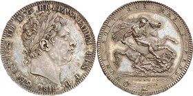 Georges III, 1760-1820. 
Crown 1819, Londres. Tête laurée à droite. Date au-dessous / Saint Georges terrassant le dragon, à droite. 28,24g. Dav. 103;...