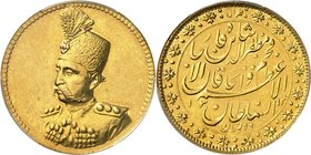 Muzaffar al-Din Shah, 1896-1907. 
5 Tomans AH 1314 (1896), Téhéran. Buste en uniforme de trois quarts à gauche / Inscription et date dans un cercle d...