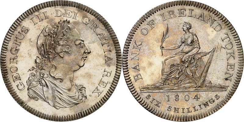 Georges III, 1760-1820. 
Dollar de 6 Shillings 1804, Birmingham. FRAPPE sur FLA...