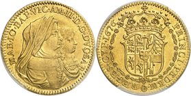 Savoie
Victor-Amédée II, régence de Marie-Jeanne, 1675-1680. 
Doppia 1676, Turin. Bustes accolés de la régente et du jeune duc / Armoiries couronnée...