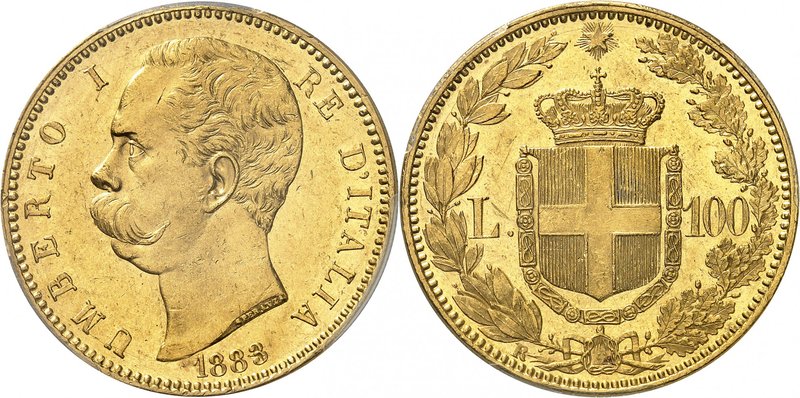 Royaume d'Italie 
Umberto I, 1878-1900.
100 Lire 1883 R,Rome. Buste à gauche. ...