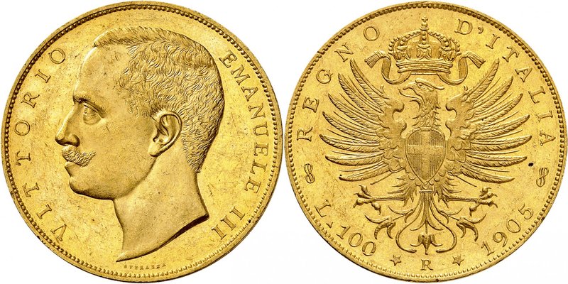 Royaume d'Italie 
Victor-Emmanuel III, 1900-1946. 
100 lire 1905 R,Rome. Tête ...