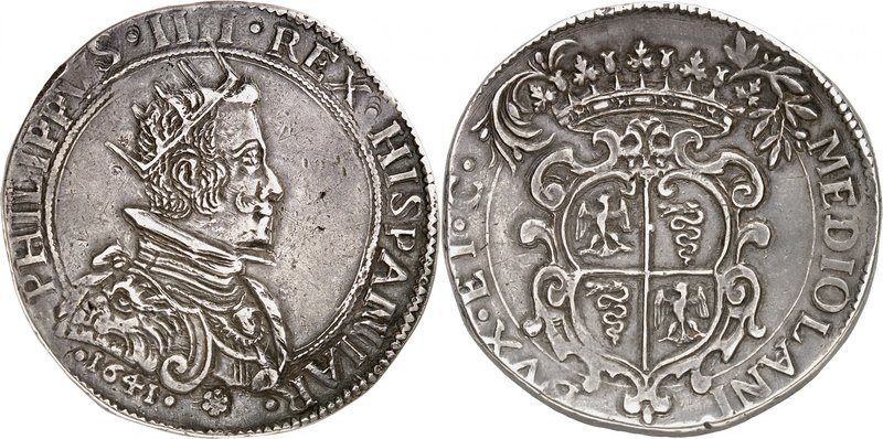 Milan
Philippe IV d'Espagne, 1621-1665. 
Double Ducaton 1641, Milan. Buste rad...