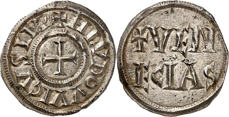 Venise
Louis le Pieux, 814-840. 
Denier non daté (vers 819-822), Venise. Croix...
