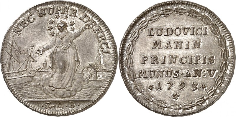 Venise
Lodovico Manin, 1789-1797. 
Double Oselle d'argent An V 1793, Venise. L...