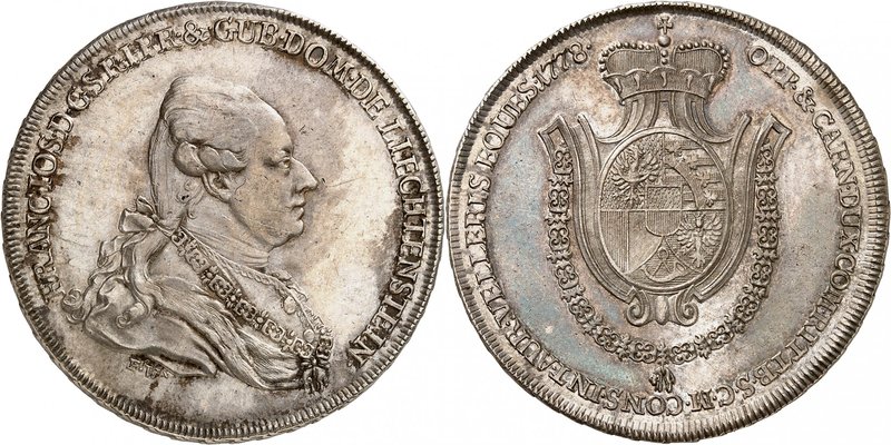 François-Joseph, 1772-1781.
Taler 1778,Vienne. Buste drapé et cuirassé à droite...