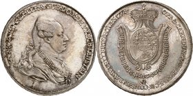François-Joseph, 1772-1781.
Taler 1778,Vienne. Buste drapé et cuirassé à droite / Armoiries ovales dans un cartouche couronné, entouré par le collier...