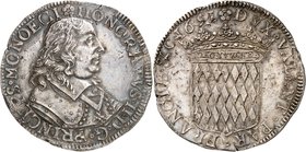 Honoré II, 1604-1662. 
Ecu 1651. Buste cuirassé à droite / Ecu couronné. 27,10g. Dav. 4305; Gad. 29. 
Une monnaie Superbe.