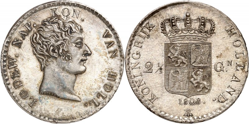 Royaume de Hollande
Louis-Napoléon, 1806-1810. 
2,5 Gulden 1808, Utrecht. Tête...