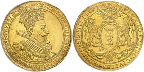 Danzig
Sigismond III, 1587-1632. 
8 Ducats 1614, Danzig. Buste couronné, drapé et cuirassé, à droite / Armoiries ovales soutenues par deux lions. Tr...