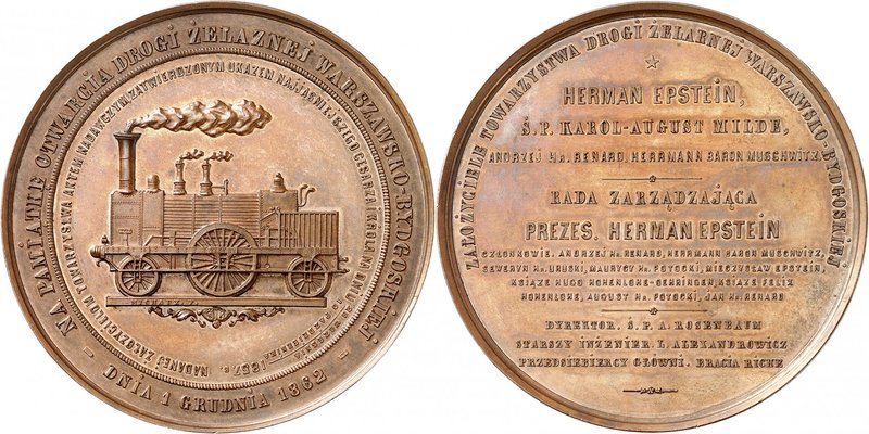 Médaille en bronze, par Michaux en 1862, commémorant l'ouverture de la ligne de ...