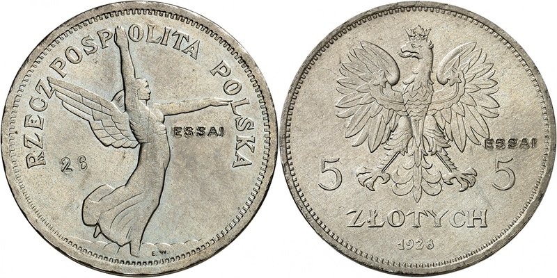 Première République, 1918-1939. 
5 Zlotych 1928, Bruxelles. ESSAI en CUPRO-NICK...