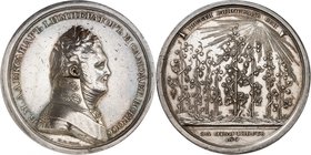 Alexandre I, 1801-1825. 
Médaille de distinction en argent, 180(7).Buste en uniforme à droite, signature V. B. KOP sous le buste / Vignes sous un sol...