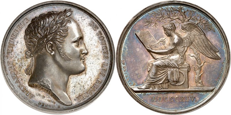 Alexandre I, 1801-1825. 
Médaille en argent 1814, par B. Andrieu, pour la visit...
