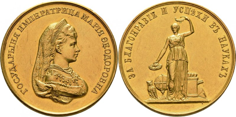 Alexandre III, 1881-1894. 
Prix d'école en or non daté, par A. Griliches. Buste...