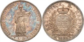 République, 1ere période 1864-1938. 
5 Lire 1898 R, Rome. Ecusson couronné / Saint debout.Dav. 302; KM 6.
PCGS MS65. Une monnaie splendide.