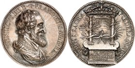 Carl XV, 1859-1872. 
Médaille en argent (fonte) commémorant le renouvellement de l'alliance entre la France et les cantons helvétiques en 1602. Buste...