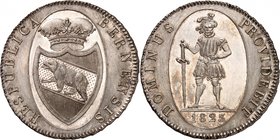 Berne
Taler 1823, Berne. Ecu couronné / Guerrier debout de face. Date à l'exergue. 29,36g. Dav. 370; D.T. 30a; HMZ 2-230a.
Une monnaie splendide.