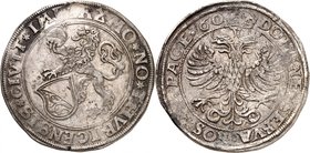 Zurich
Taler 1560, Zurich. Lion debout à gauche, tenant un globe impérial et un écu / Aigle bicéphale d'empire couronnée. 28,47g. HMZ 2-1123k.
Très ...