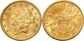 20 Dollars "Coronet Head" 1868 S, San Francisco. Comme précédemment. 33,43g. Fr. 175.
Très beau.
