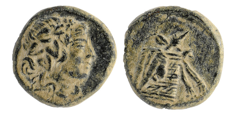 Pontos. Amisos. Ae (85-65 BC). AE
Head of Dionysos right, wearing ivy wreath/ci...