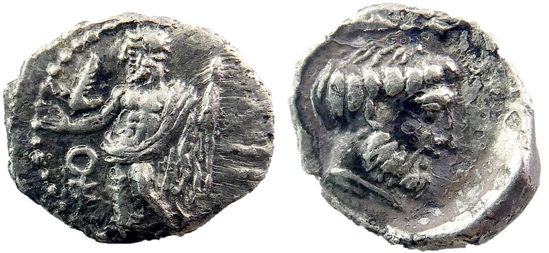 CILICIA. Tarsos. Tiribazos (Satrap of Lydia, 388-380). Obol. AR
Baal standing l...