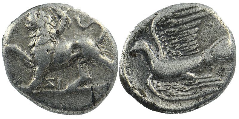 Sikyonia, Sikyon. Ca. 330/20-280 B.C. AR hemidrachm 
Chimaera advancing left;
...