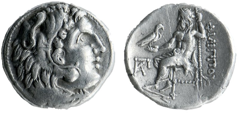 Kings of Macdeon. Philip III Arrhidaios (323-317 BC). AR Drachm
Head of Herakle...