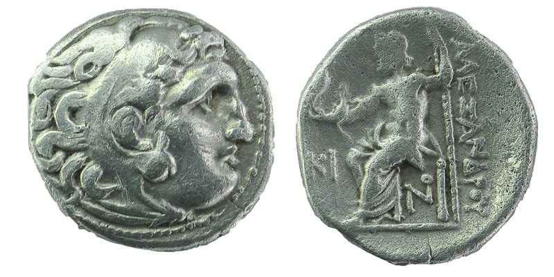 Kings of Macedon. Kolophon. Alexander III "the Great" 336-323 BC. Drachm AR 
He...