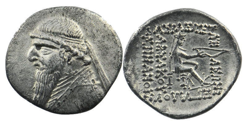 Parthian Kings. Mithradates II (123-88 BC). AR Drachm
 Diademed and draped bust...