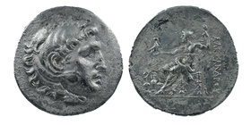 Kings of Macedon. Temnos. Alexander III "the Great" 336-323 BC. Tetradrachm AR 
Head of Herakles in lion-skin headdress to right.
Zeus, wearing hima...