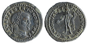 SEVERUS II AS CAESAR (A.D. 305-306) Ae Kyzicos mint
laureate head of Severus right.
Genius standing left, holding patera and cornucopiae.
RIC 20 A...
