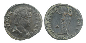 Galeria Valeria Æ Nummus. Cyzicus, circa AD 311. 
GAL VALERIA AVG, diademed and draped bust right.
VENERI VICTRICI, Venus standing facing, head left...