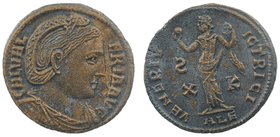 Galeria Valeria (Galerius 305-311)
Follis, Alexandria, 308-310 AE.
GAL VAL-ERIA AVG, diademed draped bust right.
VENERI VICTRICI, Venus standing fa...