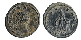 Gallienus. A.D. 253-268. antoninianus 
Antioch mint, struck A.D. 267. 
GALLIENVS AVG, radiate and cuirassed bust right 
SALVS AVG, Apollo standing ...