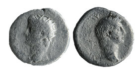 Germanicus and Claudius. Drachm, Caesarea Cappadociae circa 33-34 AR
Bare head of Germanicus right
Radiate head of Augustus l. References: C 2 var....