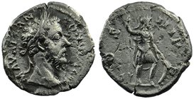 Commodus (177-192). AR Denarius Rome, 
Laureate head right. 
Mars standing right holding spear and resting on shield. 
RIC III 71; RSC 427
2,43 gr...